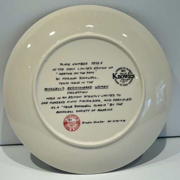 Norman Rockwell "Meeting on the Path" Edwin Knowles Collectible Plate - 1983 - Picture 2 of 3